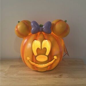 DISNEY Halloween Minnie Mouse Light Up Pumpkin Jack-O’-Lantern SUMMERWEEN